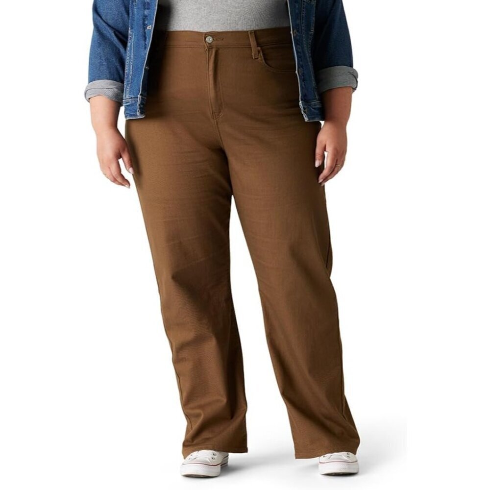 Women's High-Rise Loosed Straight Jeans Denim Plus Size Vintage-Inspired